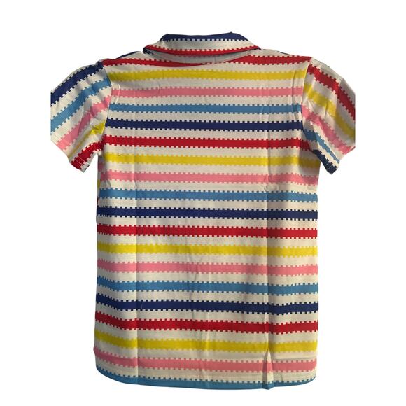 NWT Lowillar Kid's Colorful Blouse Top Shirt Short Sleeve Collar Size 150 (7) - Picture 2 of 5